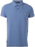 Etro Embroidered Logo Polo Shirt, Men's, Size: Xl, Blue, Cotton