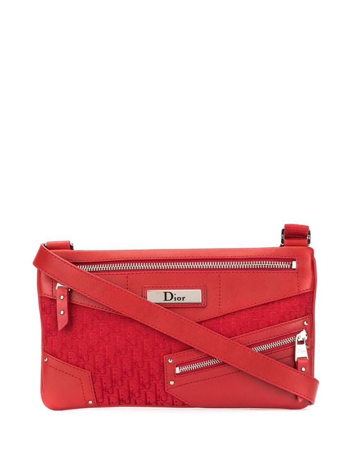 Christian Dior Pre-owned Oblique Jacquard Shoulder Bag - Red