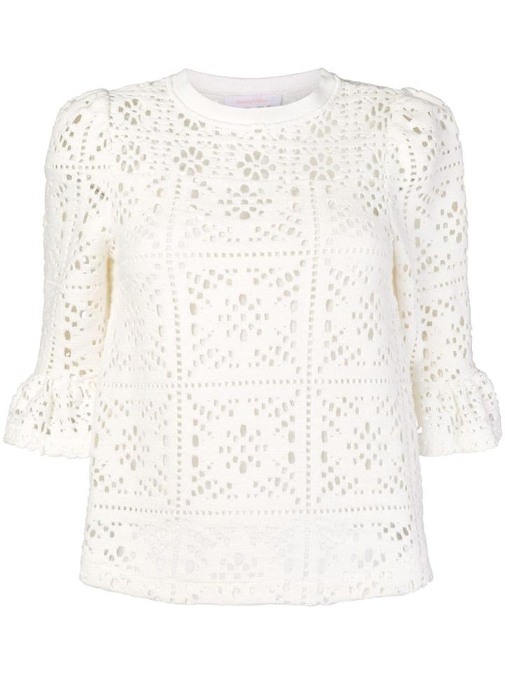 See By Chloé Crocheted Loose Blouse - White