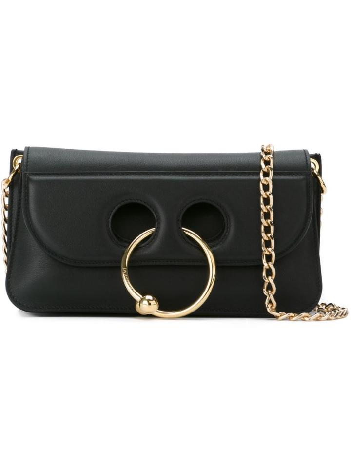 J.w. Anderson Pierce Clutch, Women's, Black, Leather/metal