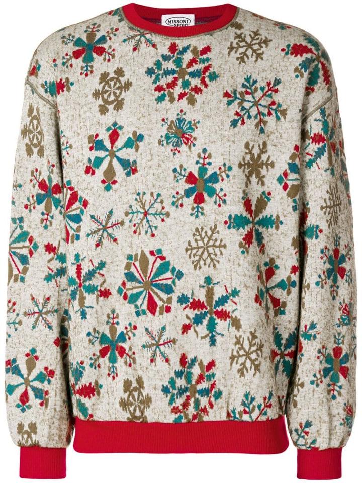 Missoni Pre-owned Intarsia Snowflakes Jumper - Neutrals
