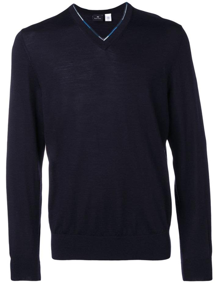 Ps Paul Smith V-neck Jumper - Blue
