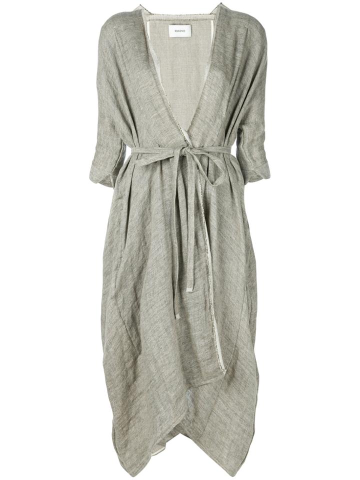 Roggykei Oversized Tie Waist Coat - Nude & Neutrals