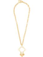 Chanel Vintage Magnifying Glass Heart Necklace - Metallic