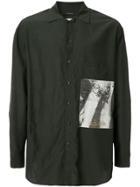 Song For The Mute Oversized Spread Collar Shirt - Green