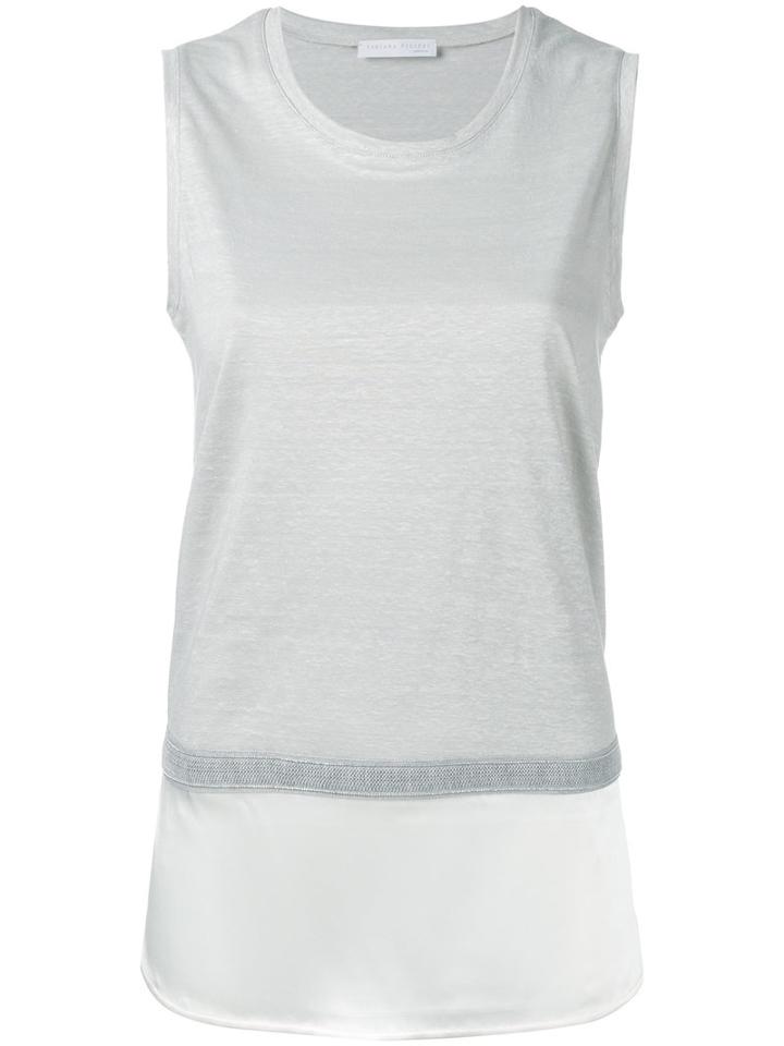 Fabiana Filippi Layered Tank Top, Women's, Size: 44, Grey, Silk/cotton/linen/flax/spandex/elastane