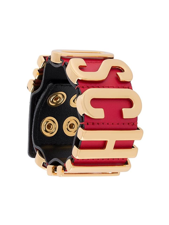Moschino Logo Plaque Bracelet, Women's, Red