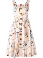 Dolce & Gabbana - Printed Pinafore Dress - Women - Cotton - 42, Pink/purple, Cotton