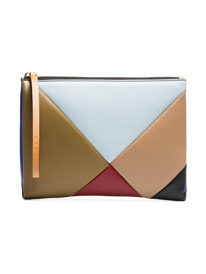 Marni Multicoloured Geometric Leather Pouch
