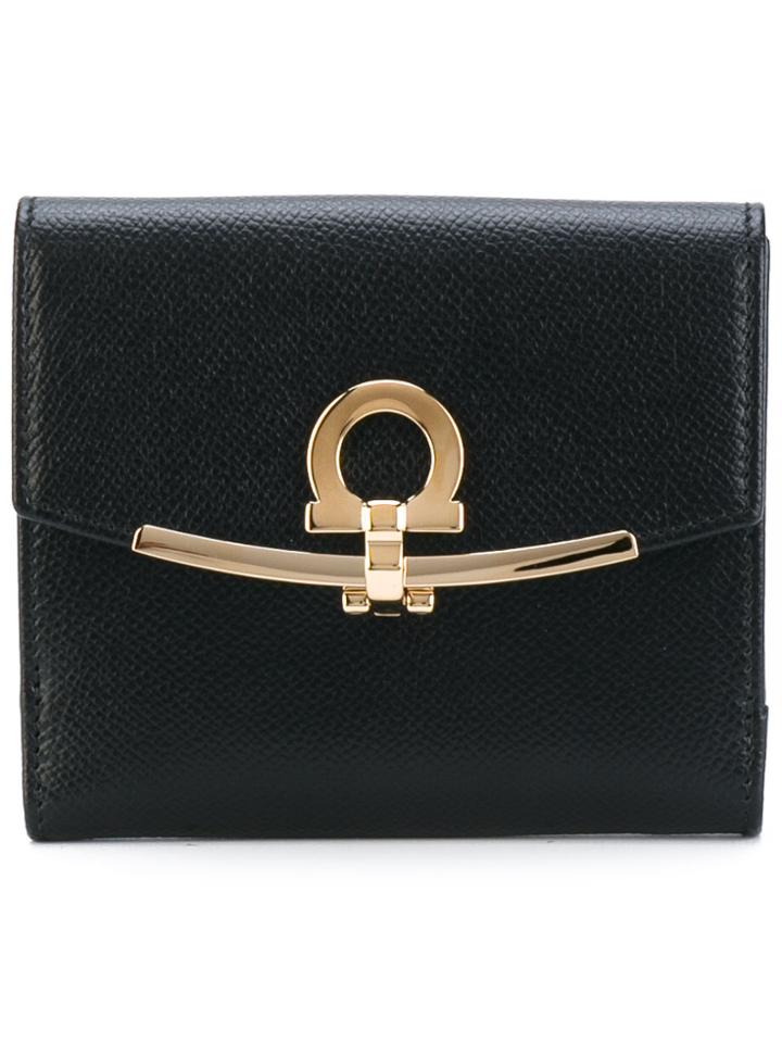 Salvatore Ferragamo Fold-over Clasp Purse - Black