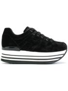 Hogan Lace Up Platform Sneakers - Black