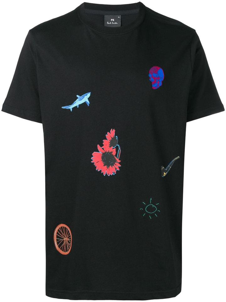 Ps By Paul Smith Print Patch T-shirt - Black