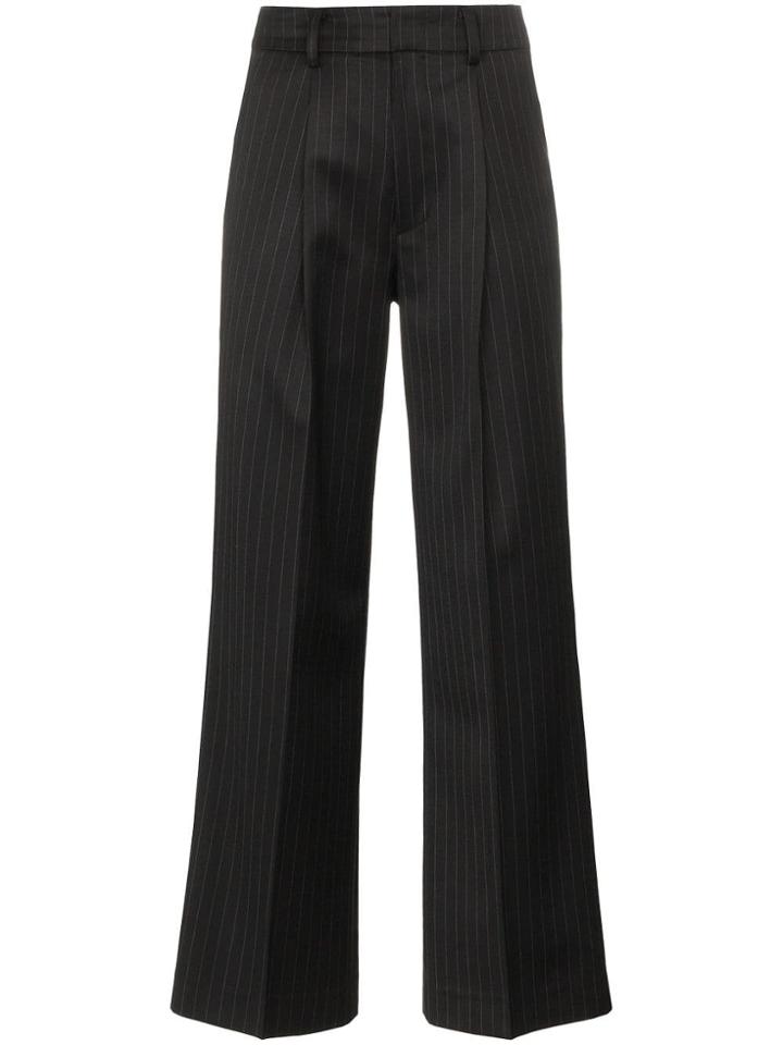Ader Error Pinstripe Flared Trousers - Black