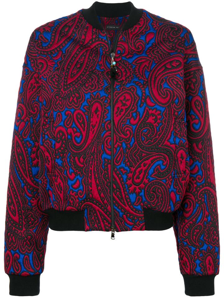 Etro Paisley Print Bomber Jacket - Red