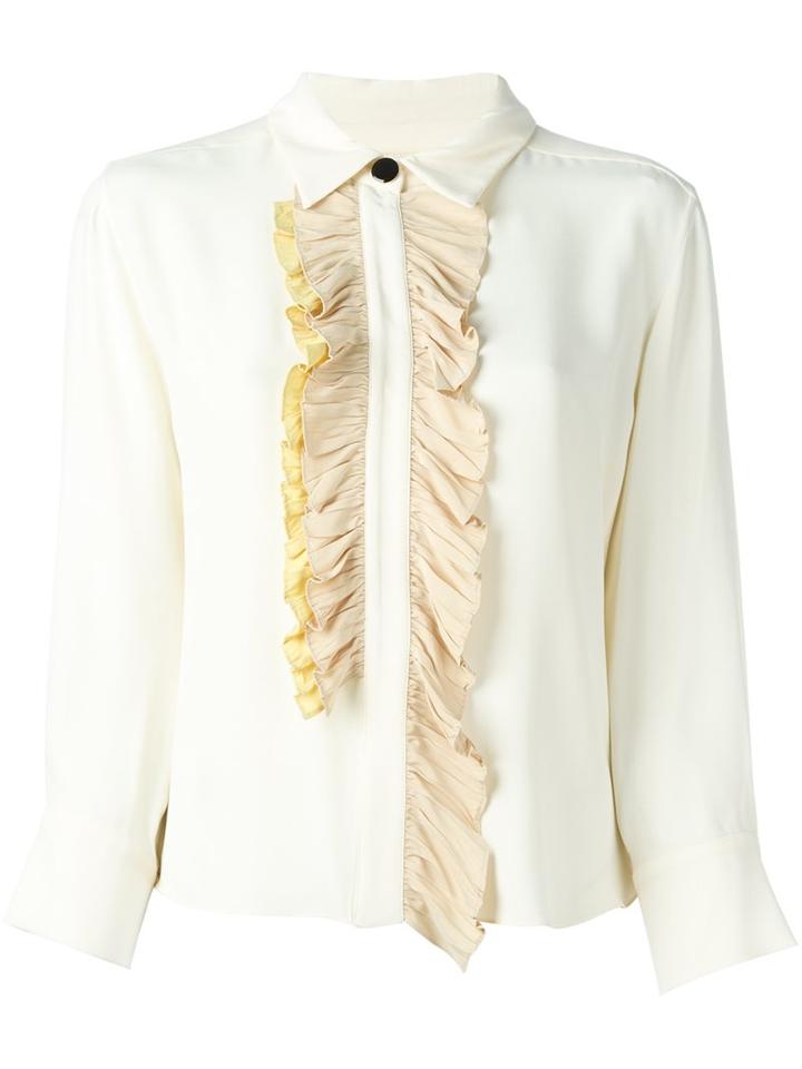 Marni Ruffled Blouse, Women's, Size: 44, Nude/neutrals, Silk