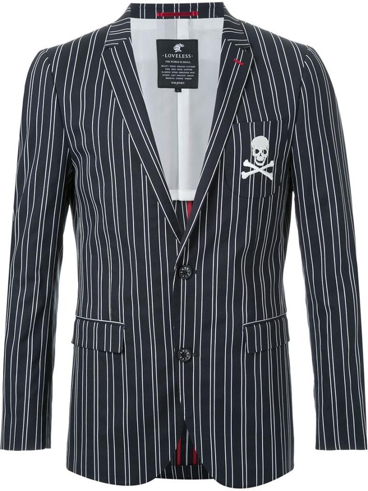 Loveless Chalk Stripe Two Button Blazer