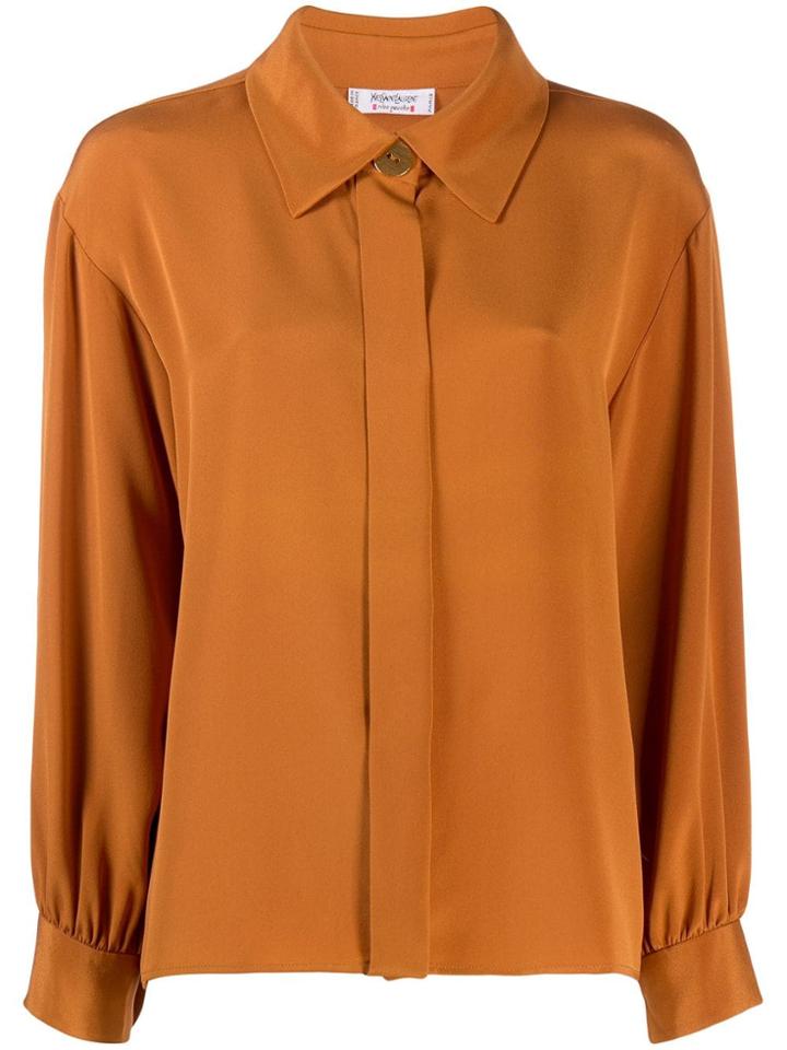 Yves Saint Laurent Pre-owned 1980's Gathered Sleeves Shirt - Orange