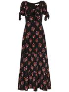Borgo De Nor Ophelia Floral Print Silk Dress - Black
