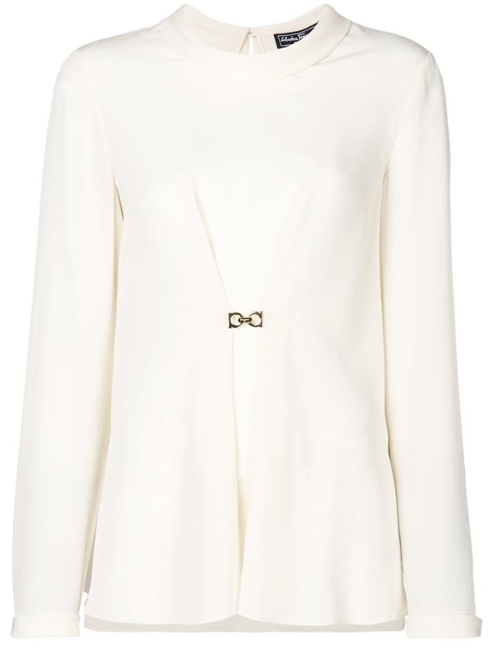 Salvatore Ferragamo Double Gancio Blouse - Nude & Neutrals