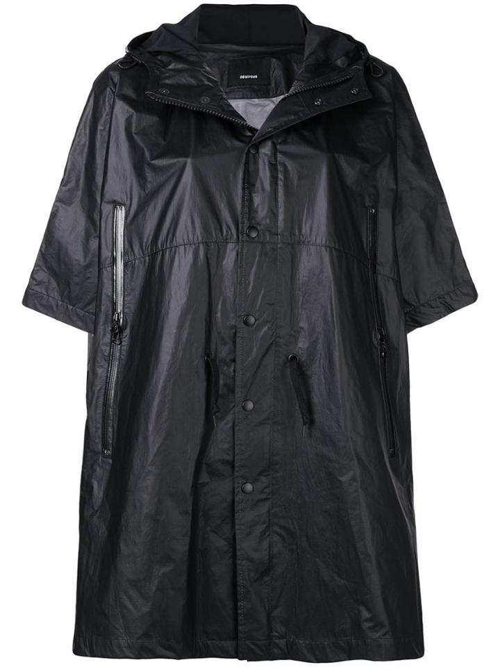 08sircus Short Sleeved Hooded Raincoat - Black