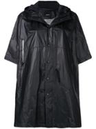 08sircus Short Sleeved Hooded Raincoat - Black