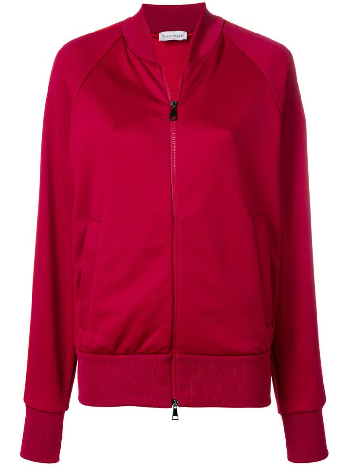 Moncler Side Stripe Bomber Jacket - Red