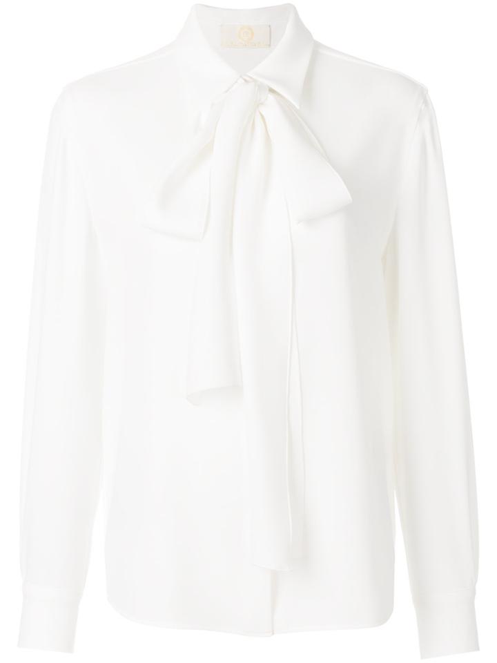 Sara Battaglia Pussy Bow Shirt - White