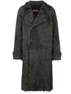 Uma Wang Distressed Double Breasted Coat - Grey