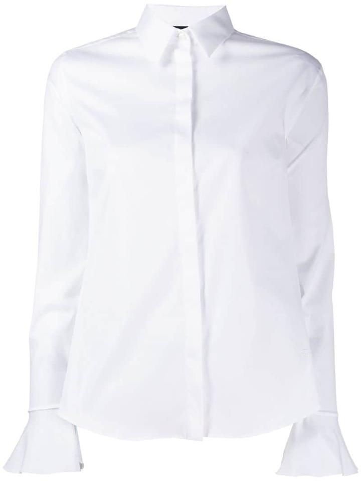 Fay Frill Cuff Shirt - White
