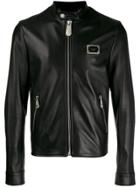 Philipp Plein Fitted Faux-leather Jacket - Black