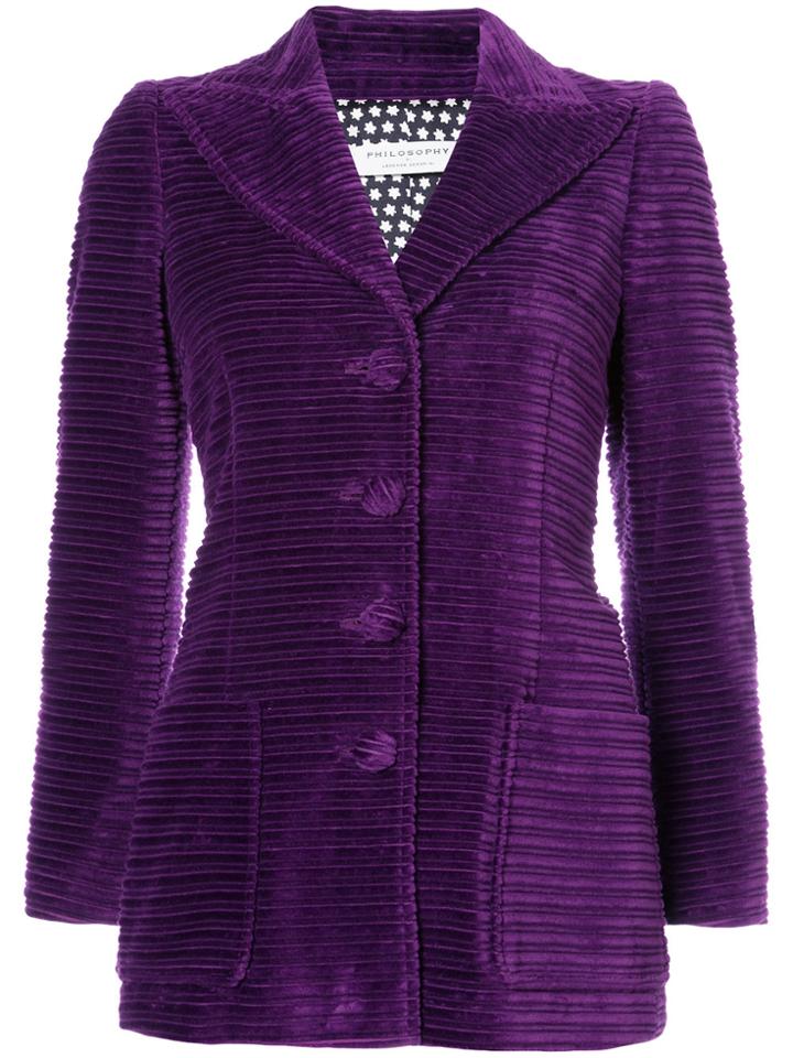 Philosophy Di Lorenzo Serafini Velvet Blazer - Pink & Purple