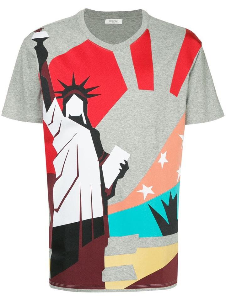 Valentino New York Print T-shirt - Yellow