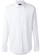 Z Zegna Curved Hem Shirt, Men's, Size: Large, White, Cotton