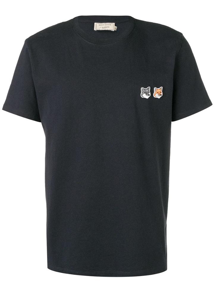 Maison Kitsuné Embroidered T-shirt - Blue