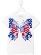 Gucci Kids Floral Butterfly Print T-shirt, Toddler Girl's, Size: 4 Yrs, White