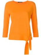 Luisa Cerano Knot Hem Sweater - Yellow & Orange