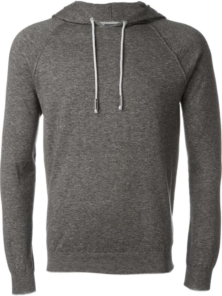 Eleventy Plain Hoodie, Men's, Size: Small, Brown, Cotton