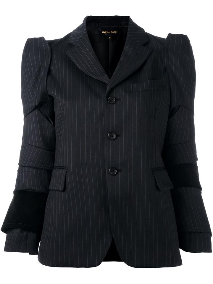 Comme Des Garçons Panelled Pinstriped Blazer