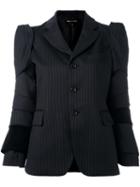 Comme Des Garçons Panelled Pinstriped Blazer