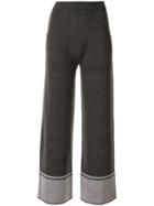 Portspure Contrasting-cuff Knitted Trousers - Grey