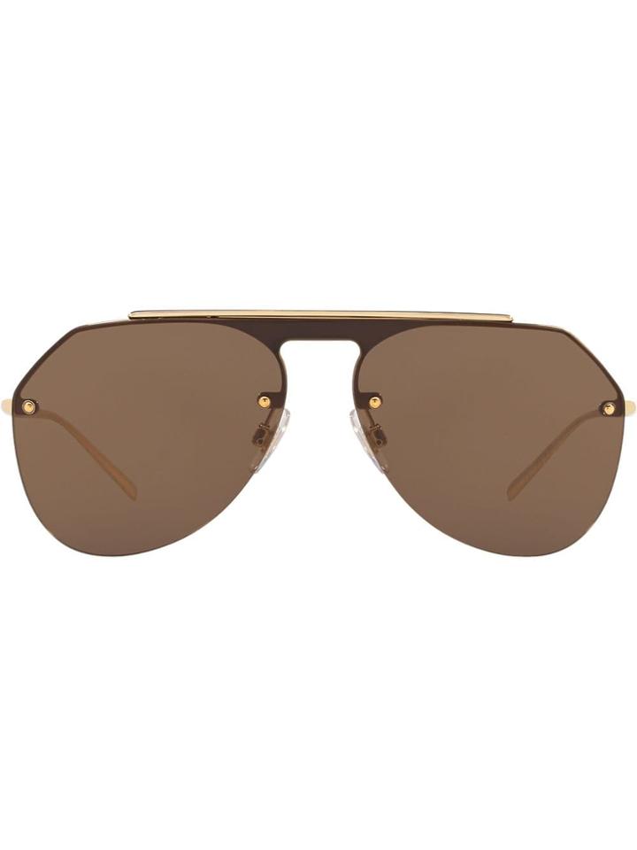 Dolce & Gabbana Eyewear Aviator Tinted Sunglasses - Brown