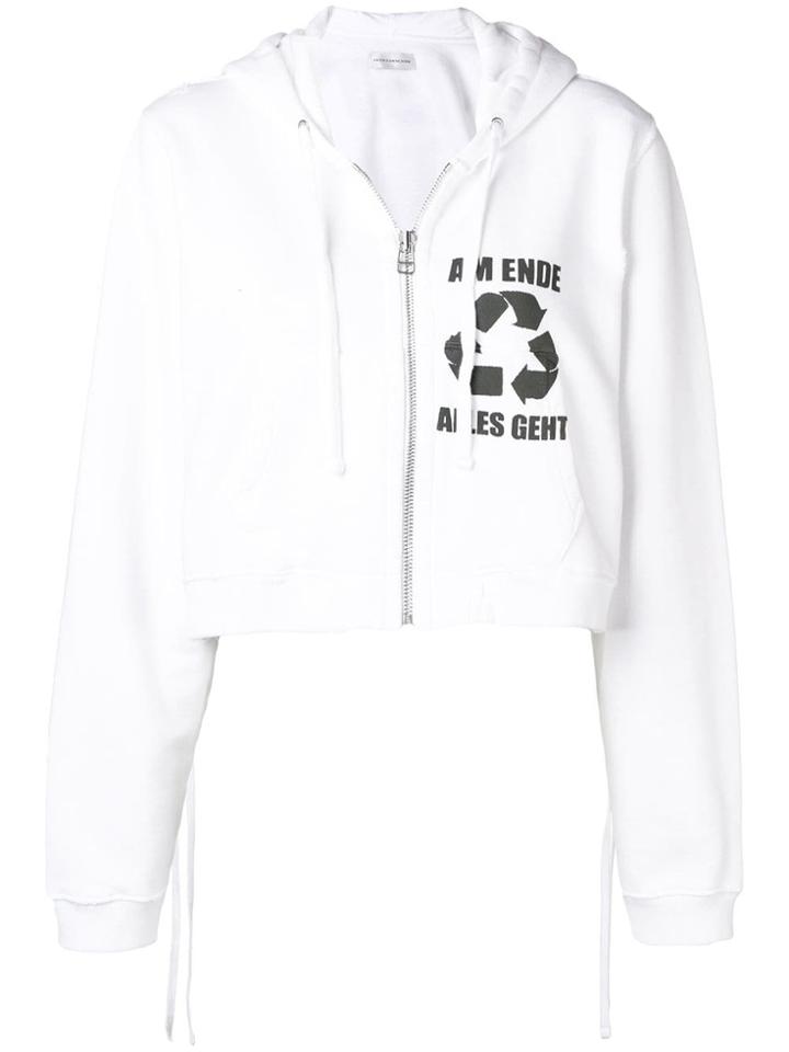 Faith Connexion Cropped Zipped Jacket - White