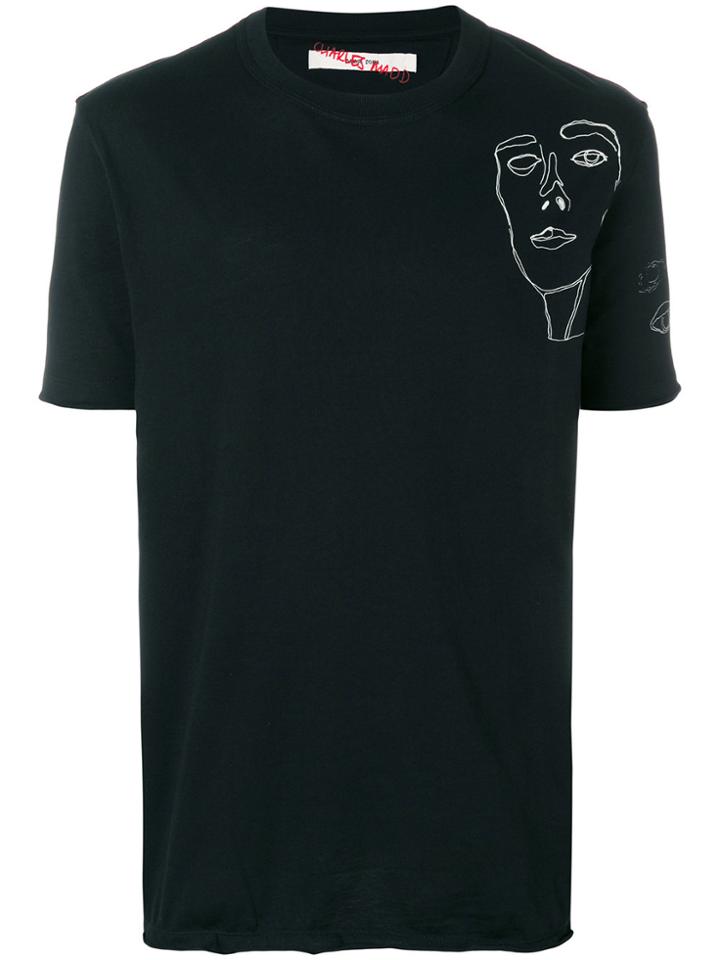 Dust Sleeveless Car Print T-shirt - Black