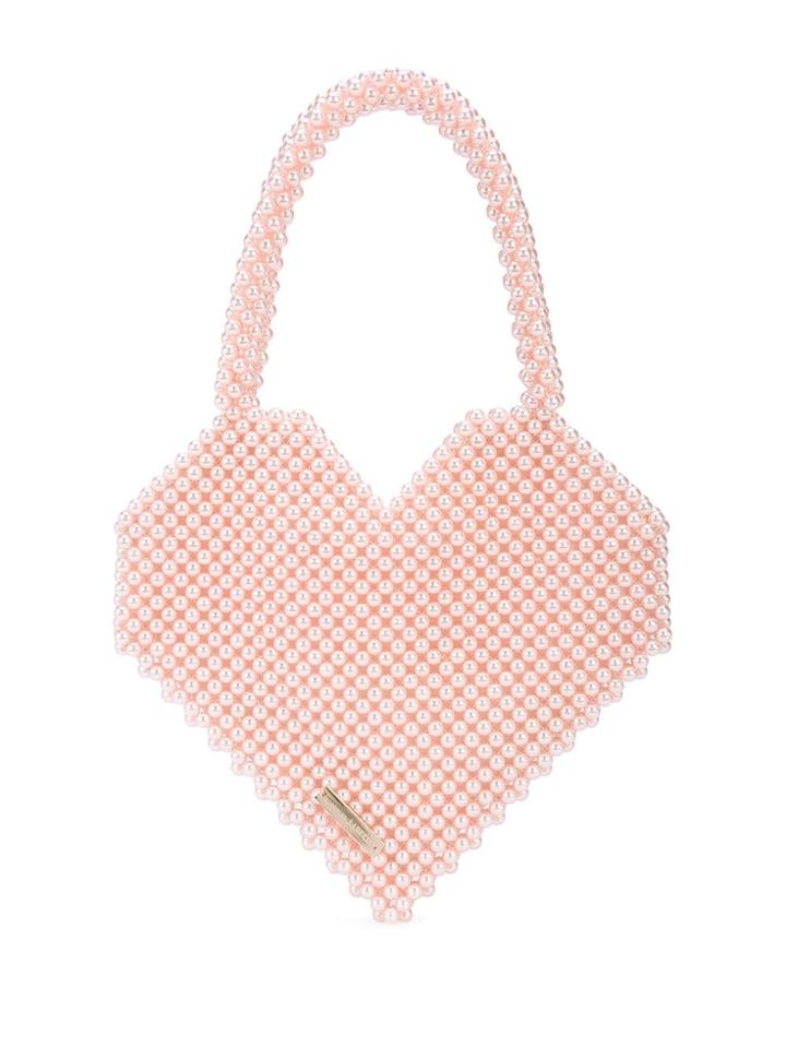 Loeffler Randall Maria Beaded Heart Tote - Pink
