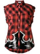 Gaelle Bonheur - Checked Sleeveless Shirt - Women - Cotton - 42, Red, Cotton