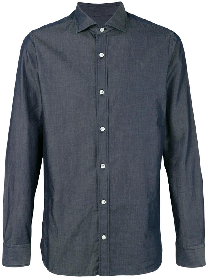 Z Zegna Spread Collar Shirt - Blue
