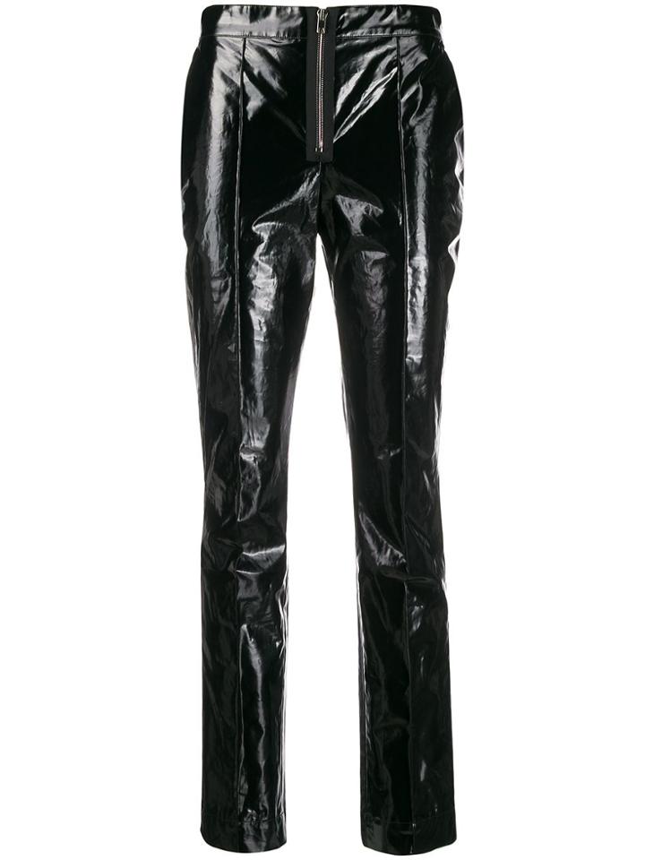 Yang Li Polished Effect Skinny Trousers - Black