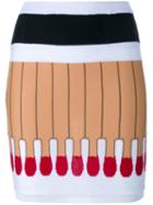 Moschino Matchstick Intarsia Knit Skirt, Women's, Size: 38, Black, Virgin Wool
