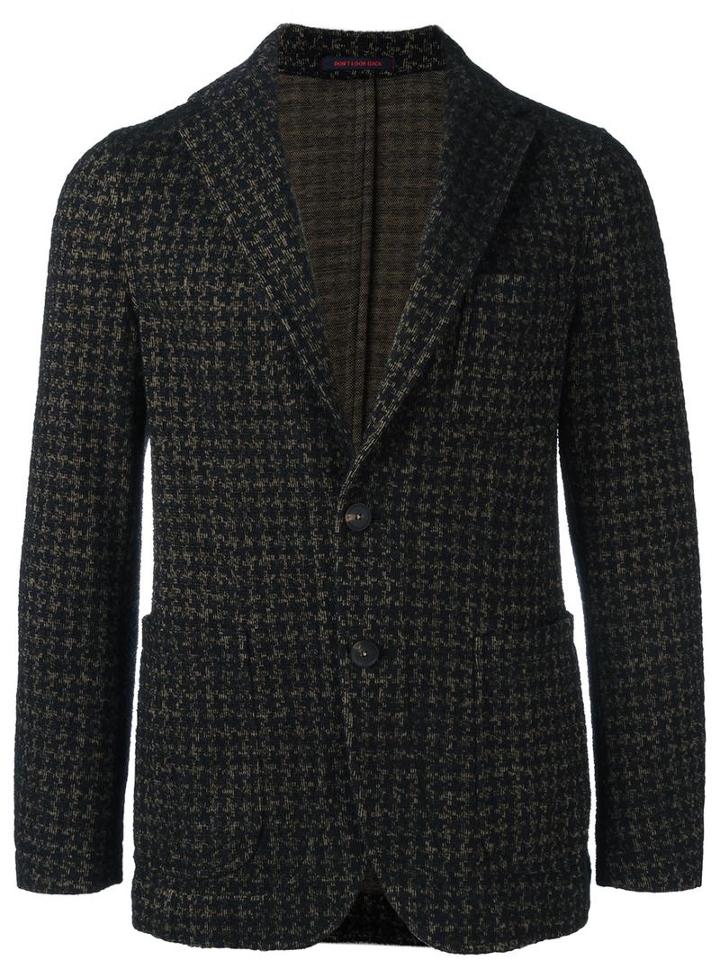 The Gigi 'angie' Houndstooth Jacket, Men's, Size: 46, Black, Virgin Wool/cotton/acrylic/cotton