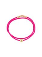 Luis Morais 14kt Gold Round Hash Tag Charm Bracelet, Adult Unisex, Pink/purple